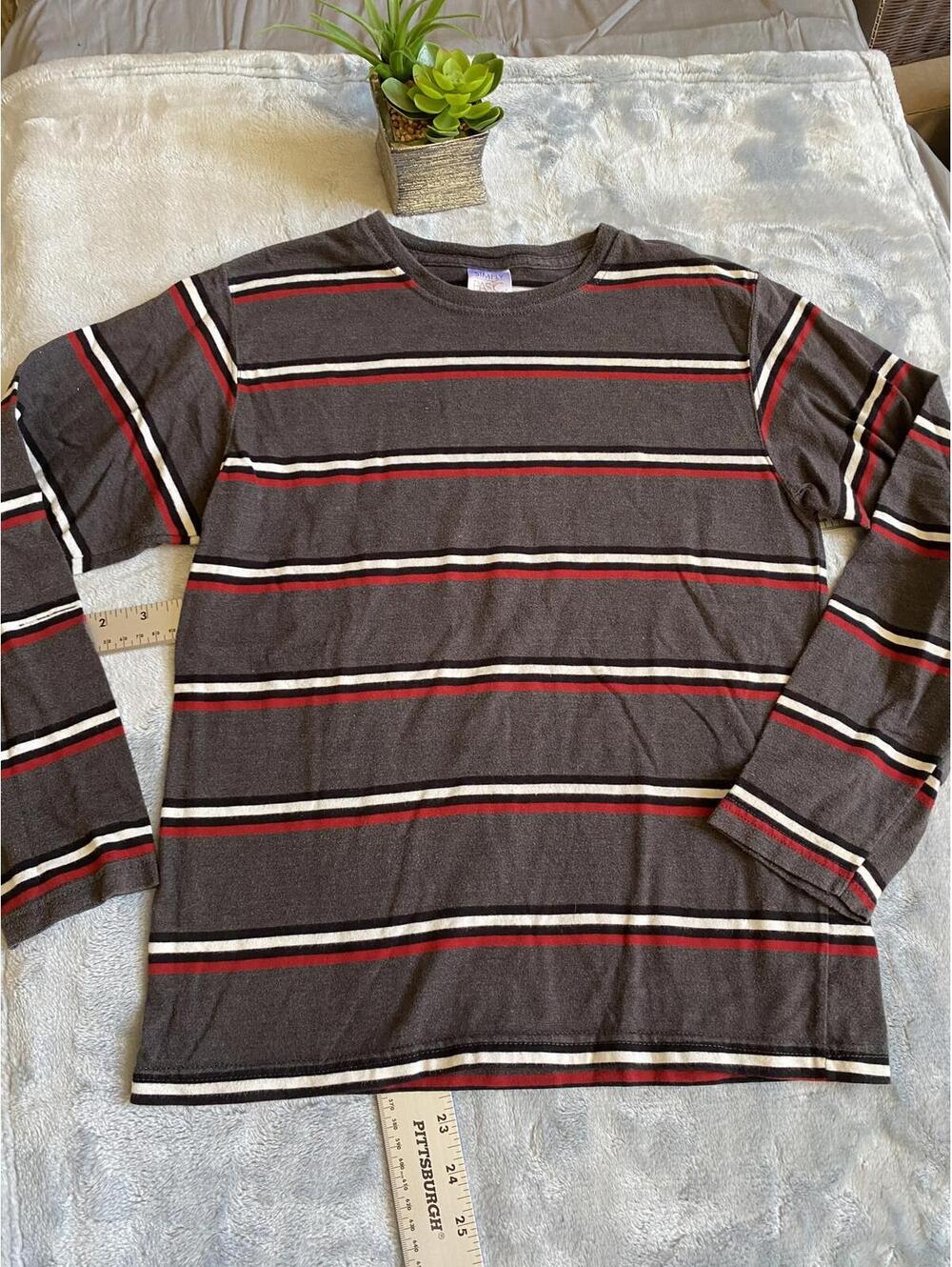 Simply Basic Long Sleeve Striped Shirt Youth Size 12/14
